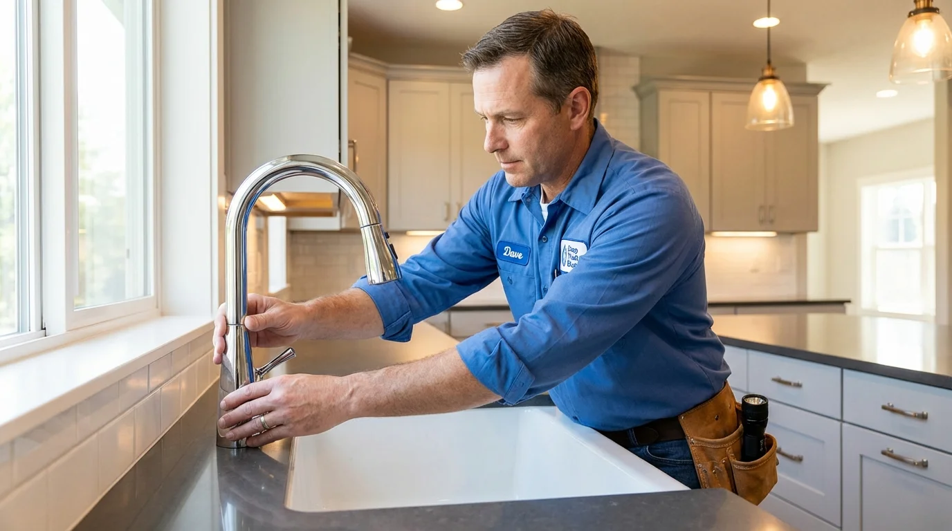 Kitchen faucet installation by Johns Plumbing LLC in Springville