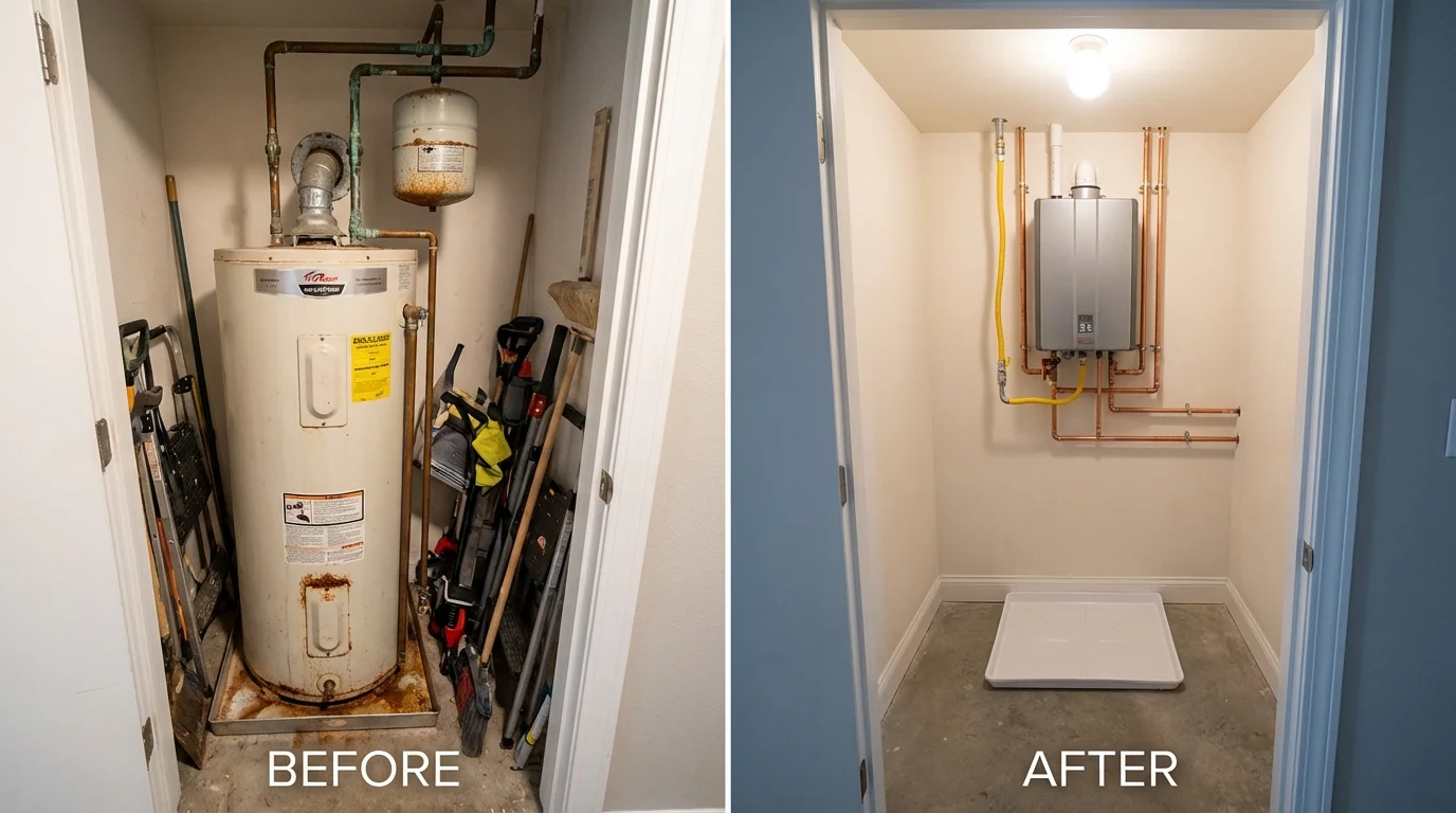Tank water heater versus wall-mounted tankless unit comparison for Springville, UT homeowners